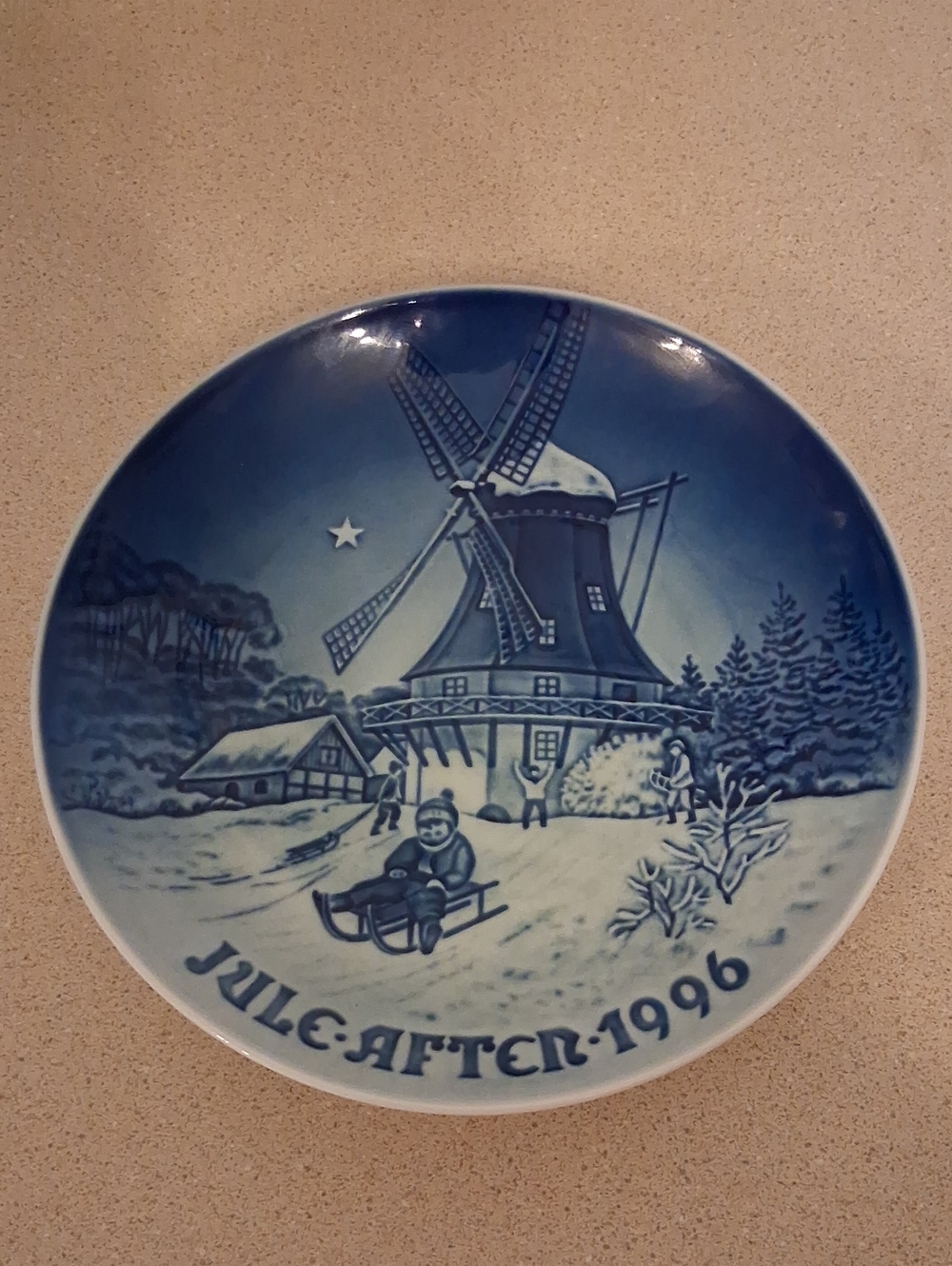 Blue & White Jule-Aften 1996 Decorative Plate